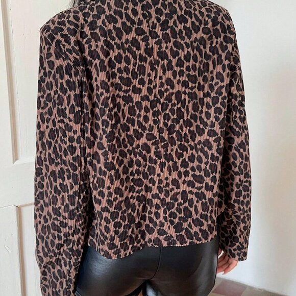 Multicolor Casual Women's Streetstyle Leopard Print Blazer Jacket - Picture 2 of 7